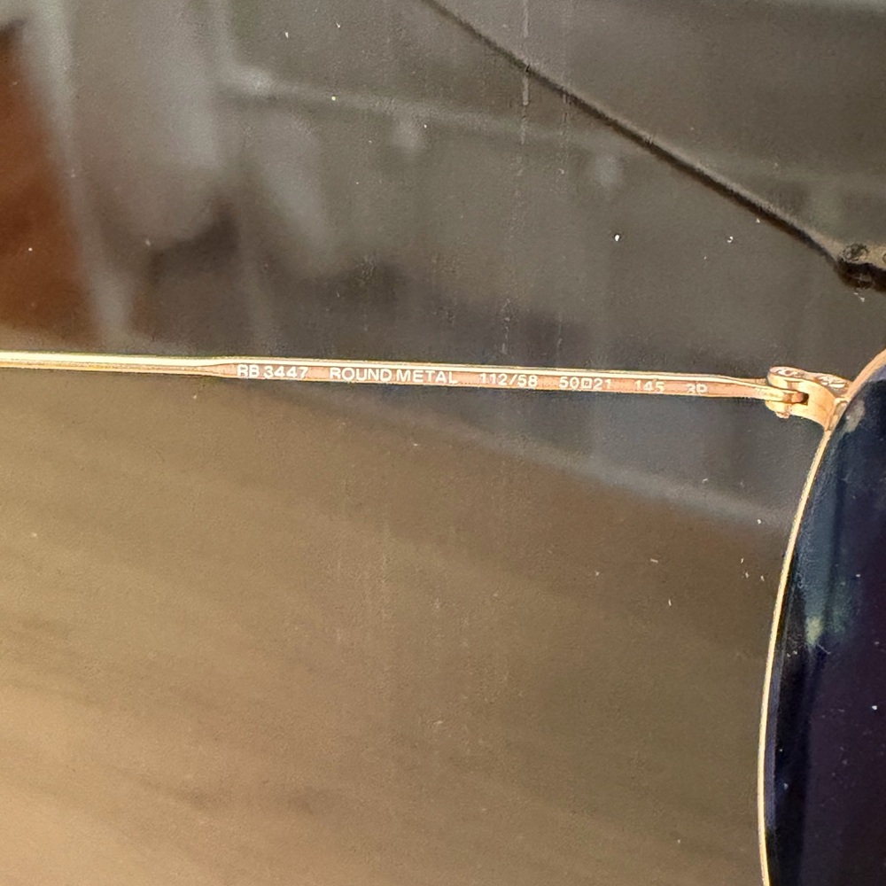 Ray-Ban Icons 50mm Round Metal Sunglasses Polarized with BROKEN LENS - Picture 6 of 6